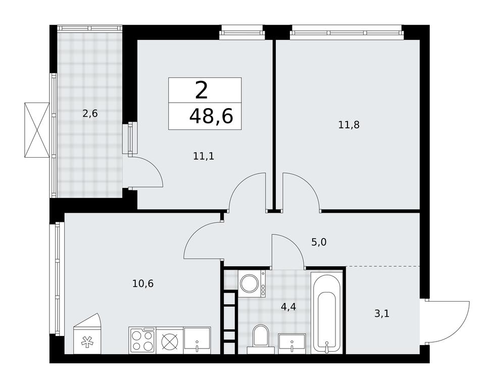 1-BD Apartment Sale, 48.6平方米 at Buninskie Kvartaly, Akademika Semyonova Street, 22, Moscow, Russia #2 1-BD Apartment Sale, 48.6平方米 at Buninskie Kvartaly, Akademika Semyonova Street, 22, Moscow, Russia #2