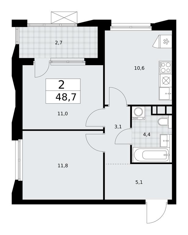 1-BD Apartment Sale, 48.7平方米 at Buninskie Kvartaly, Akademika Semyonova Street, 22, Moscow, Russia #2 1-BD Apartment Sale, 48.7平方米 at Buninskie Kvartaly, Akademika Semyonova Street, 22, Moscow, Russia #2
