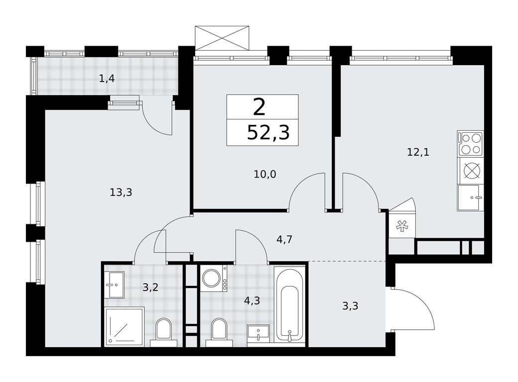 1-BD Apartment Sale, 52.3平方米 at Buninskie Kvartaly, Akademika Semyonova Street, 22, Moscow, Russia #1 1-BD Apartment Sale, 52.3平方米 at Buninskie Kvartaly, Akademika Semyonova Street, 22, Moscow, Russia #1