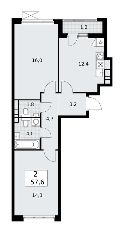 1-BD Apartment Sale, 57.6平方米 at Buninskie Kvartaly, Akademika Semyonova Street, 22, Moscow, Russia #2 1-BD Apartment Sale, 57.6平方米 at Buninskie Kvartaly, Akademika Semyonova Street, 22, Moscow, Russia #2