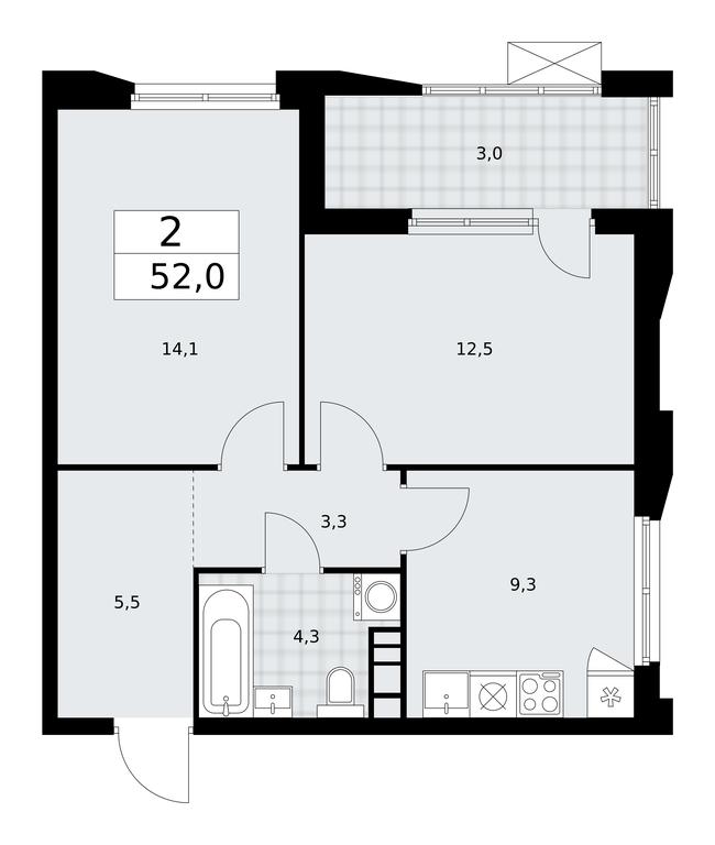 1-BD Apartment Sale, 52 sq. m. at Buninskie Kvartaly, Akademika Semyonova Street, 22, Moscow, Russia #1 1-BD Apartment Sale, 52 sq. m. at Buninskie Kvartaly, Akademika Semyonova Street, 22, Moscow, Russia #1