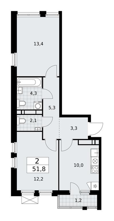1-BD Apartment Sale, 51.8平方米 at Buninskie Kvartaly, Akademika Semyonova Street, 22, Moscow, Russia #2 1-BD Apartment Sale, 51.8平方米 at Buninskie Kvartaly, Akademika Semyonova Street, 22, Moscow, Russia #2