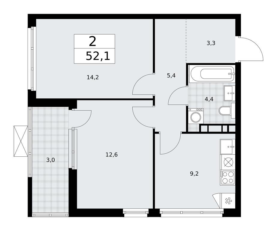 1-BD Apartment Sale, 52.1平方米 at Buninskie Kvartaly, Akademika Semyonova Street, 22, Moscow, Russia #2 1-BD Apartment Sale, 52.1平方米 at Buninskie Kvartaly, Akademika Semyonova Street, 22, Moscow, Russia #2