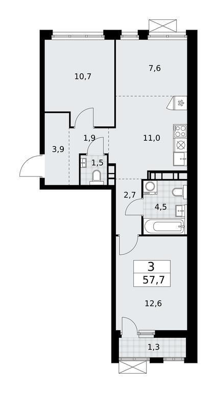 2-BD Apartment Sale, 57.7平方米 at Buninskie Kvartaly, Akademika Semyonova Street, 22, Moscow, Russia #1 2-BD Apartment Sale, 57.7平方米 at Buninskie Kvartaly, Akademika Semyonova Street, 22, Moscow, Russia #1
