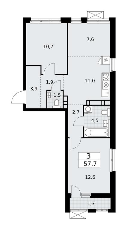 2-BD Apartment Sale, 57.7平方米 at Buninskie Kvartaly, Akademika Semyonova Street, 22, Moscow, Russia #1 2-BD Apartment Sale, 57.7平方米 at Buninskie Kvartaly, Akademika Semyonova Street, 22, Moscow, Russia #1