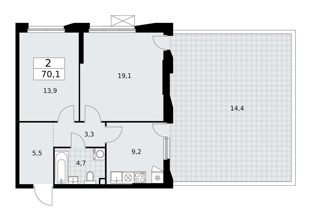1-BD Apartment Sale, 70.1平方米 at Buninskie Kvartaly, Akademika Semyonova Street, 22, Moscow, Russia #2 1-BD Apartment Sale, 70.1平方米 at Buninskie Kvartaly, Akademika Semyonova Street, 22, Moscow, Russia #2
