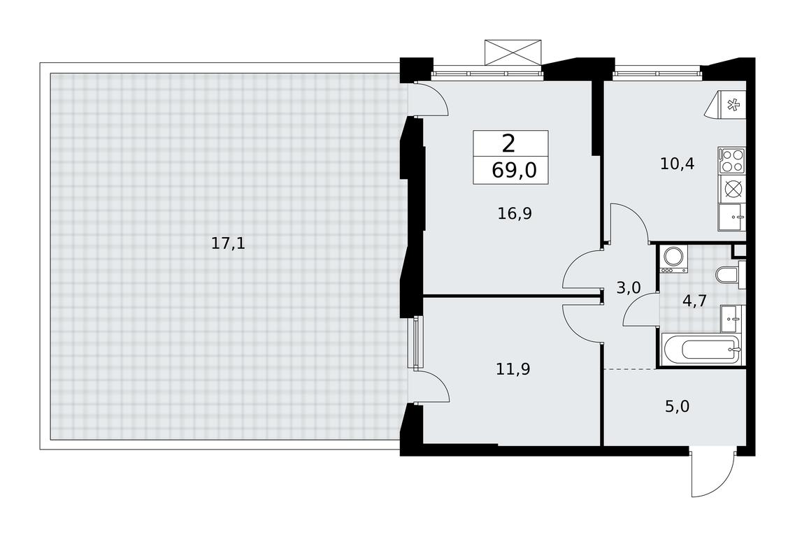 1-BD Apartment Sale, 69平方米 at Buninskie Kvartaly, Akademika Semyonova Street, 22, Moscow, Russia #2 1-BD Apartment Sale, 69平方米 at Buninskie Kvartaly, Akademika Semyonova Street, 22, Moscow, Russia #2