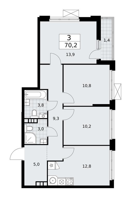 2-BD Apartment Sale, 70.2平方米 at Buninskie Kvartaly, Akademika Semyonova Street, 22, Moscow, Russia #1 2-BD Apartment Sale, 70.2平方米 at Buninskie Kvartaly, Akademika Semyonova Street, 22, Moscow, Russia #1
