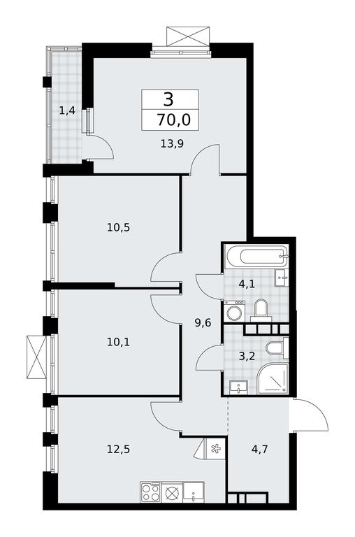 2-BD Apartment Sale, 70平方米 at Buninskie Kvartaly, Akademika Semyonova Street, 22, Moscow, Russia #1 2-BD Apartment Sale, 70平方米 at Buninskie Kvartaly, Akademika Semyonova Street, 22, Moscow, Russia #1