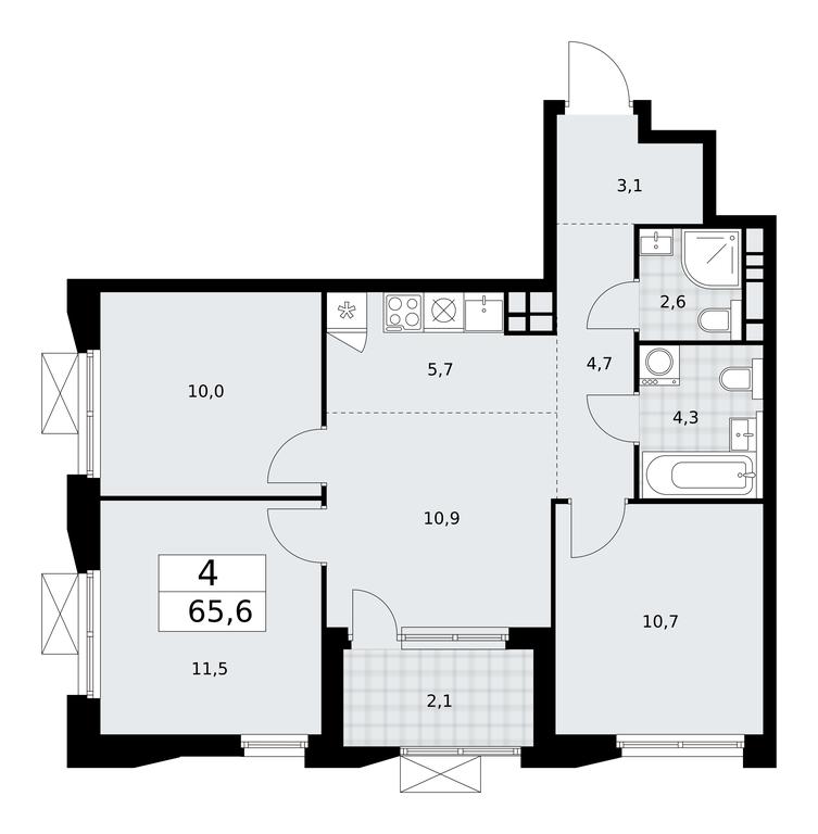 3-BD Apartment Sale, 65.6平方米 at Buninskie Kvartaly, Akademika Semyonova Street, 22, Moscow, Russia #2 3-BD Apartment Sale, 65.6平方米 at Buninskie Kvartaly, Akademika Semyonova Street, 22, Moscow, Russia #2