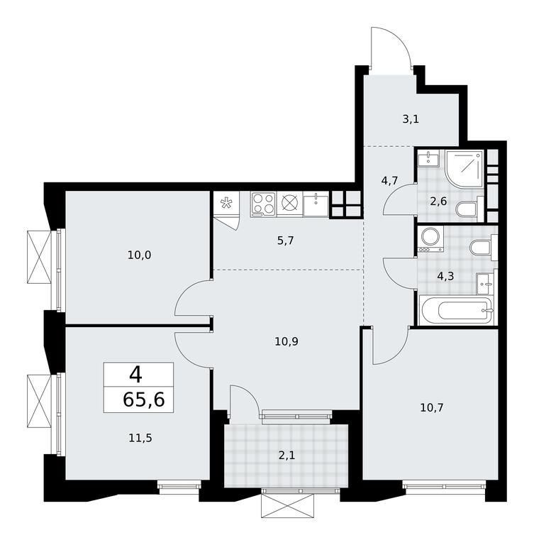 3-BD Apartment Sale, 65.6平方米 at Buninskie Kvartaly, Akademika Semyonova Street, 22, Moscow, Russia #1 3-BD Apartment Sale, 65.6平方米 at Buninskie Kvartaly, Akademika Semyonova Street, 22, Moscow, Russia #1