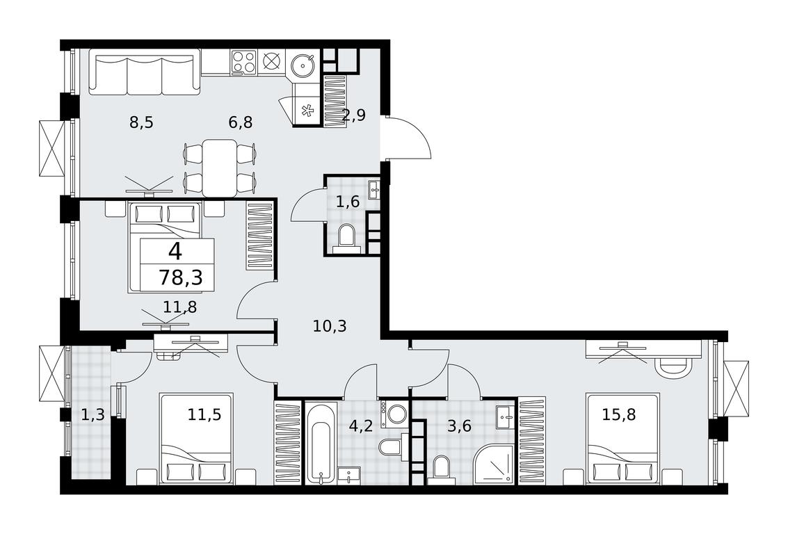 3-BD Apartment Sale, 78.3平方米 at Buninskie Kvartaly, Akademika Semyonova Street, 22, Moscow, Russia #2 3-BD Apartment Sale, 78.3平方米 at Buninskie Kvartaly, Akademika Semyonova Street, 22, Moscow, Russia #2