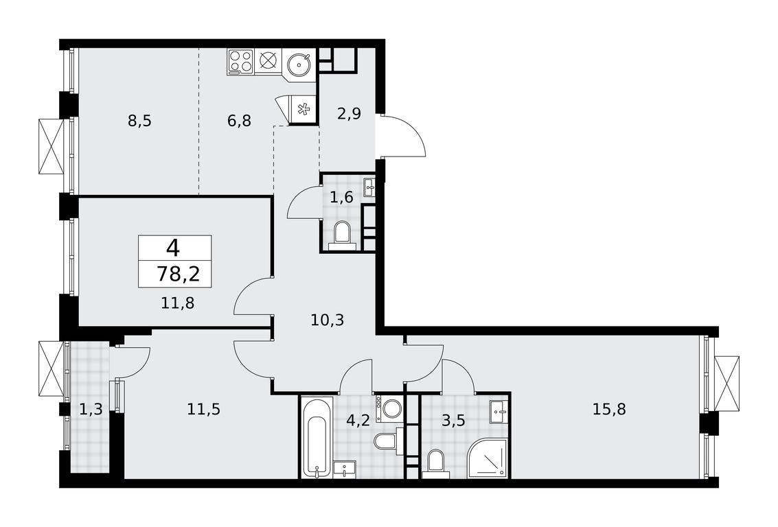 3-BD Apartment Sale, 78.2平方米 at Buninskie Kvartaly, Akademika Semyonova Street, 22, Moscow, Russia #2 3-BD Apartment Sale, 78.2平方米 at Buninskie Kvartaly, Akademika Semyonova Street, 22, Moscow, Russia #2