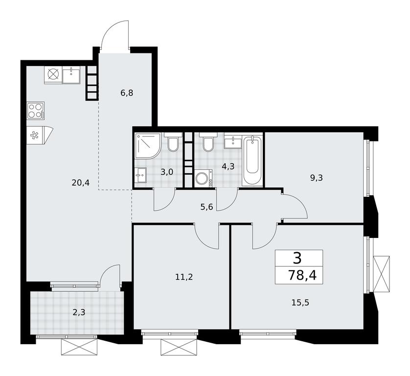 2-BD Apartment Sale, 78.4平方米 at Buninskie Kvartaly, Akademika Semyonova Street, 22, Moscow, Russia #2 2-BD Apartment Sale, 78.4平方米 at Buninskie Kvartaly, Akademika Semyonova Street, 22, Moscow, Russia #2
