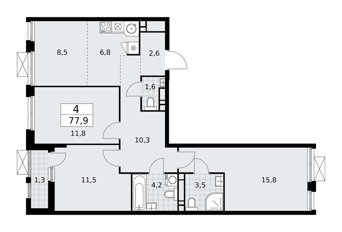 3-BD Apartment Sale, 77.9平方米 at Buninskie Kvartaly, Akademika Semyonova Street, 22, Moscow, Russia #2 3-BD Apartment Sale, 77.9平方米 at Buninskie Kvartaly, Akademika Semyonova Street, 22, Moscow, Russia #2