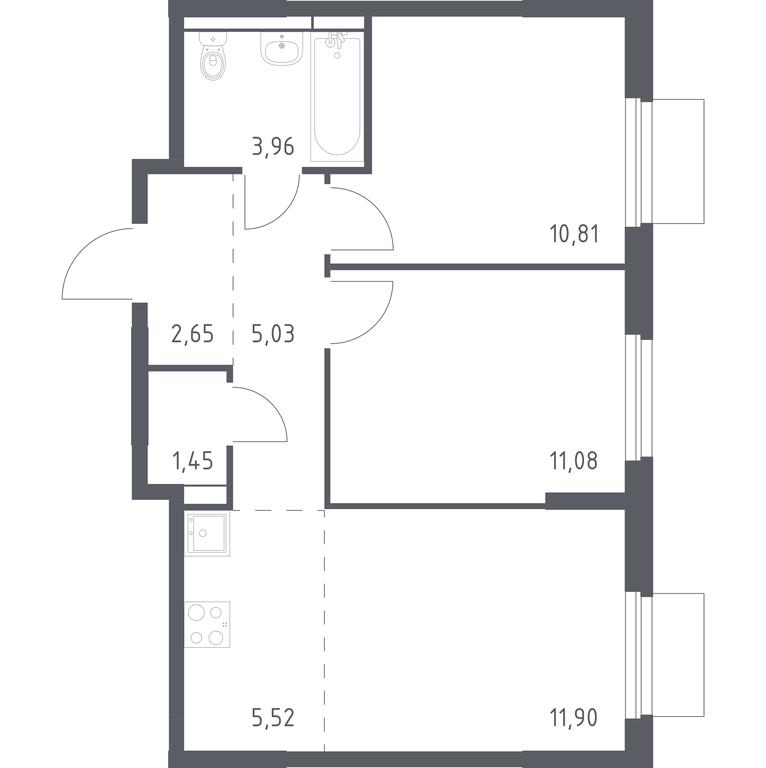 1-BD Apartment Sale, 52.4 sq. m. at Mytishchi Park, Silikatnaya ulitsa, 41к3, Mytischi, Moscow Region, Russia #1 1-BD Apartment Sale, 52.4 sq. m. at Mytishchi Park, Silikatnaya ulitsa, 41к3, Mytischi, Moscow Region, Russia #1