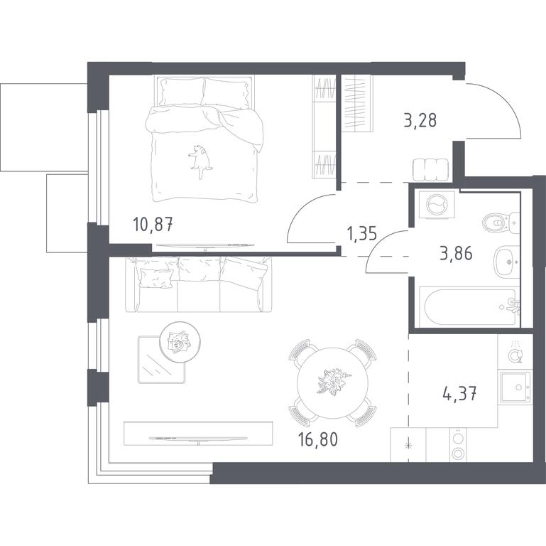 Apartment Sale, 40.53平方米 at Mytishchi Park, Silikatnaya ulitsa, 41к3, Mytischi, Moscow Region, Russia #2 Apartment Sale, 40.53平方米 at Mytishchi Park, Silikatnaya ulitsa, 41к3, Mytischi, Moscow Region, Russia #2