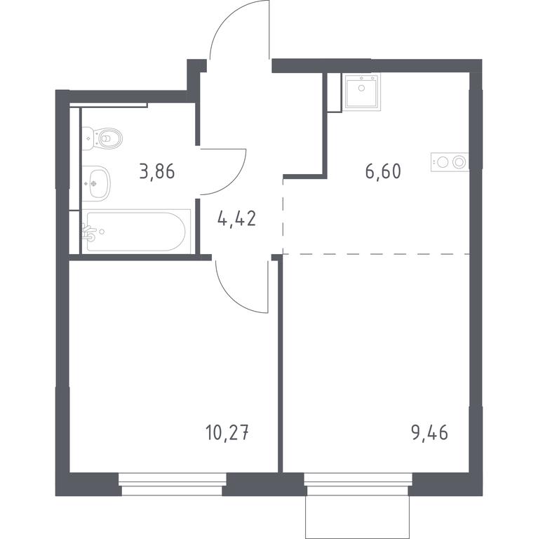 Apartment Sale, 34.61平方米 at Mytishchi Park, Silikatnaya ulitsa, 41к3, Mytischi, Moscow Region, Russia #1 Apartment Sale, 34.61平方米 at Mytishchi Park, Silikatnaya ulitsa, 41к3, Mytischi, Moscow Region, Russia #1