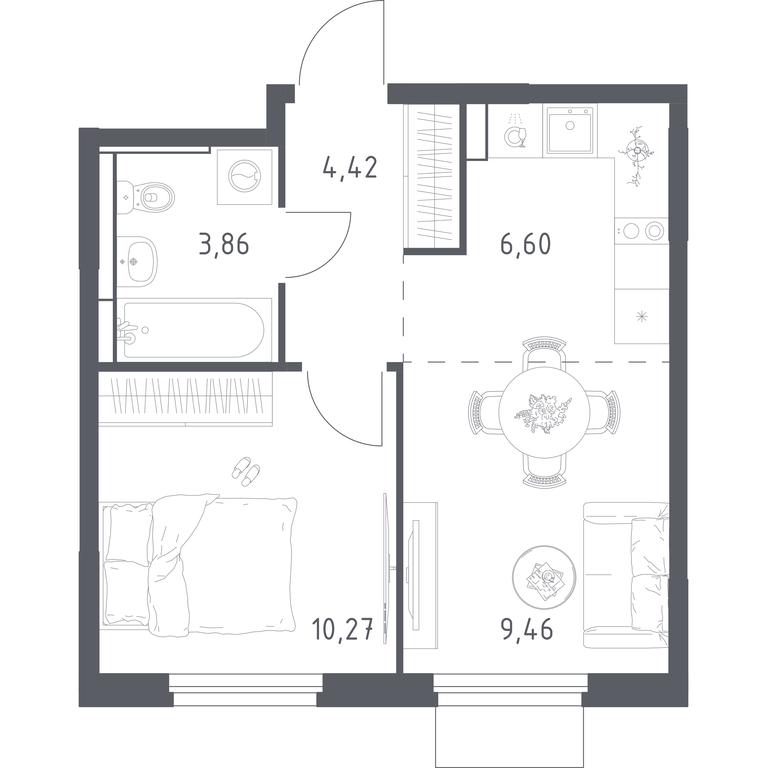 Apartment Sale, 34.61平方米 at Mytishchi Park, Silikatnaya ulitsa, 41к3, Mytischi, Moscow Region, Russia #2 Apartment Sale, 34.61平方米 at Mytishchi Park, Silikatnaya ulitsa, 41к3, Mytischi, Moscow Region, Russia #2