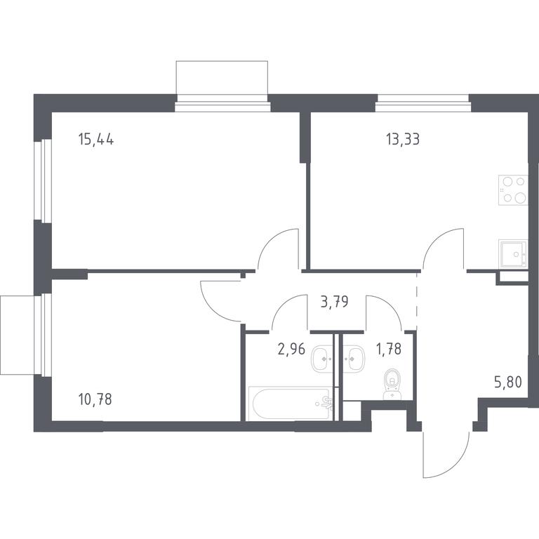 1-BD Apartment Sale, 53.88 sq. m. at Mytishchi Park, Silikatnaya ulitsa, 41к3, Mytischi, Moscow Region, Russia #1 1-BD Apartment Sale, 53.88 sq. m. at Mytishchi Park, Silikatnaya ulitsa, 41к3, Mytischi, Moscow Region, Russia #1