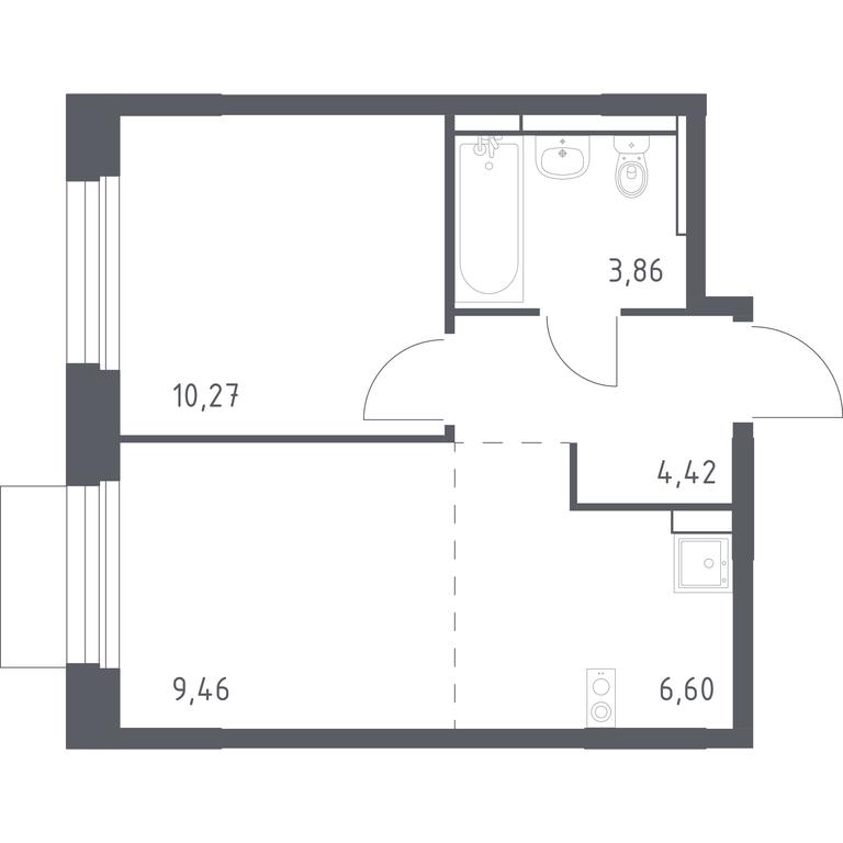 Apartment Sale, 34.61 sq. m. at Mytishchi Park, Silikatnaya ulitsa, 41к3, Mytischi, Moscow Region, Russia #1 Apartment Sale, 34.61 sq. m. at Mytishchi Park, Silikatnaya ulitsa, 41к3, Mytischi, Moscow Region, Russia #1