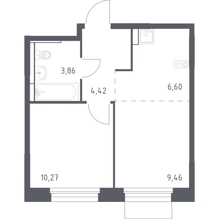 Apartment Sale, 34.61 sq. m. at Mytishchi Park, Silikatnaya ulitsa, 41к3, Mytischi, Moscow Region, Russia #1 Apartment Sale, 34.61 sq. m. at Mytishchi Park, Silikatnaya ulitsa, 41к3, Mytischi, Moscow Region, Russia #1