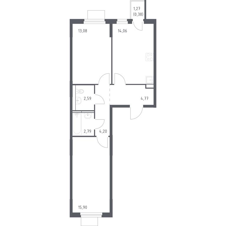 1-BD Apartment Sale, 57.77 sq. m. at Mytishchi Park, Silikatnaya ulitsa, 41к3, Mytischi, Moscow Region, Russia #1 1-BD Apartment Sale, 57.77 sq. m. at Mytishchi Park, Silikatnaya ulitsa, 41к3, Mytischi, Moscow Region, Russia #1