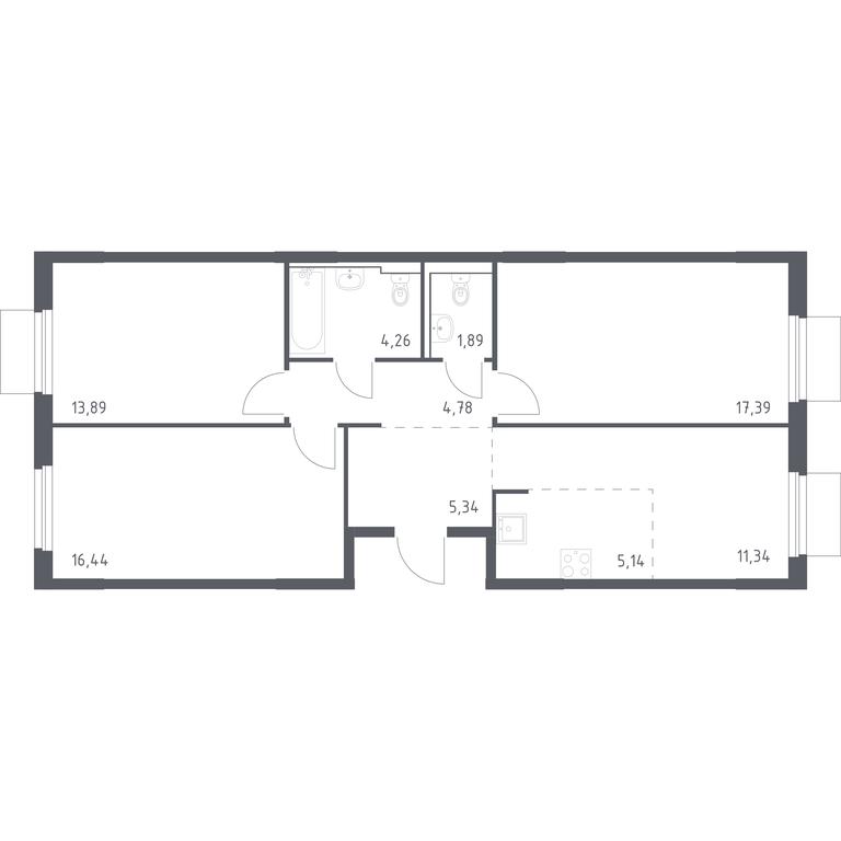 2-BD Apartment Sale, 80.47平方米 at Mytishchi Park, Silikatnaya ulitsa, 41к3, Mytischi, Moscow Region, Russia #1 2-BD Apartment Sale, 80.47平方米 at Mytishchi Park, Silikatnaya ulitsa, 41к3, Mytischi, Moscow Region, Russia #1