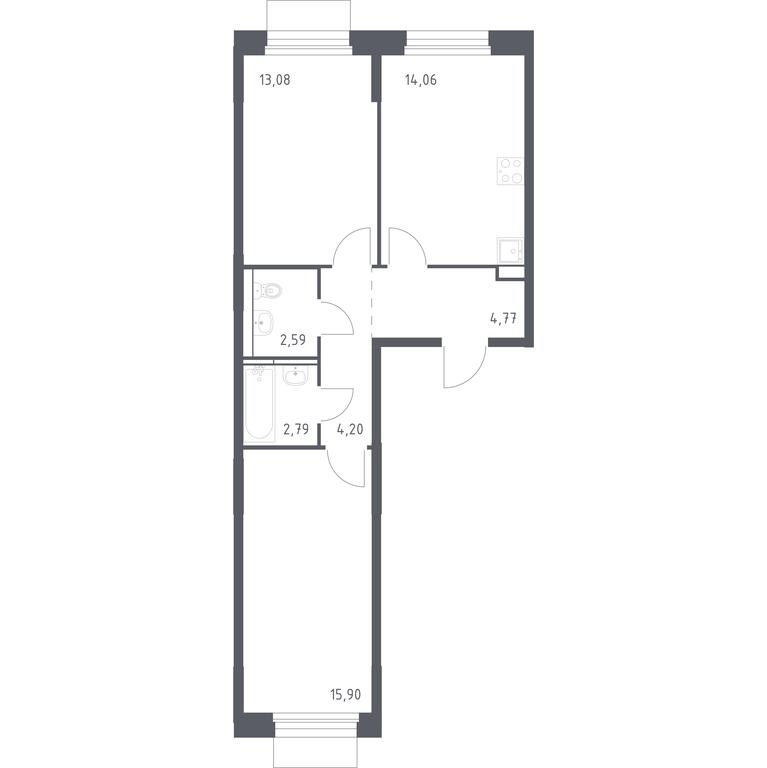 1-BD Apartment Sale, 57.39 sq. m. at Mytishchi Park, Silikatnaya ulitsa, 41к3, Mytischi, Moscow Region, Russia #1 1-BD Apartment Sale, 57.39 sq. m. at Mytishchi Park, Silikatnaya ulitsa, 41к3, Mytischi, Moscow Region, Russia #1
