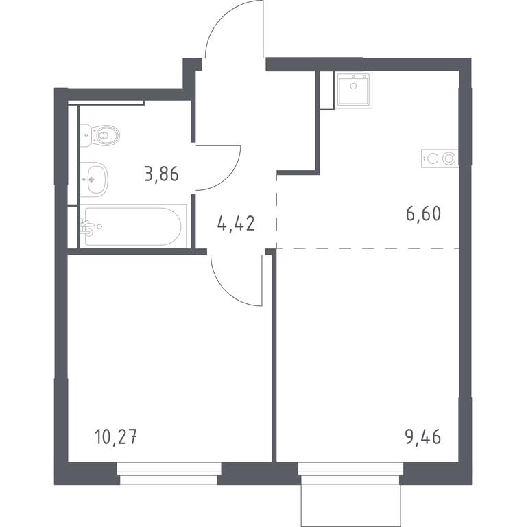 Apartment Sale, 34.61 sq. m. at Mytishchi Park, Silikatnaya ulitsa, 41к3, Mytischi, Moscow Region, Russia #1 Apartment Sale, 34.61 sq. m. at Mytishchi Park, Silikatnaya ulitsa, 41к3, Mytischi, Moscow Region, Russia #1