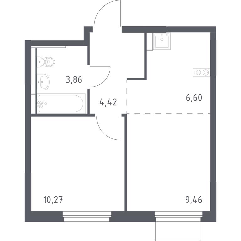 Apartment Sale, 34.61 sq. m. at Mytishchi Park, Silikatnaya ulitsa, 41к3, Mytischi, Moscow Region, Russia #1 Apartment Sale, 34.61 sq. m. at Mytishchi Park, Silikatnaya ulitsa, 41к3, Mytischi, Moscow Region, Russia #1
