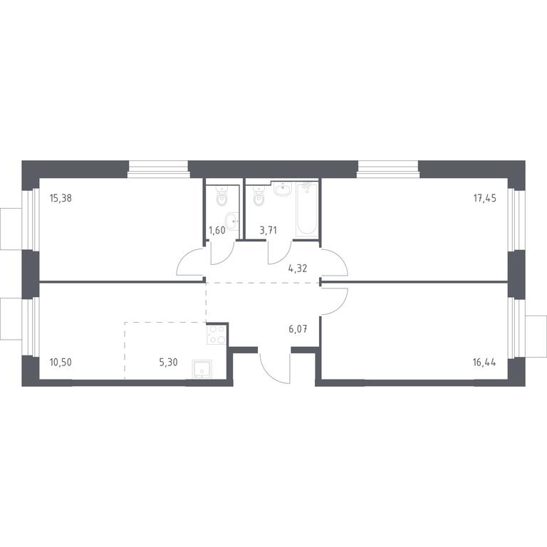 2-BD Apartment Sale, 80.77平方米 at Mytishchi Park, Silikatnaya ulitsa, 41к3, Mytischi, Moscow Region, Russia #1 2-BD Apartment Sale, 80.77平方米 at Mytishchi Park, Silikatnaya ulitsa, 41к3, Mytischi, Moscow Region, Russia #1