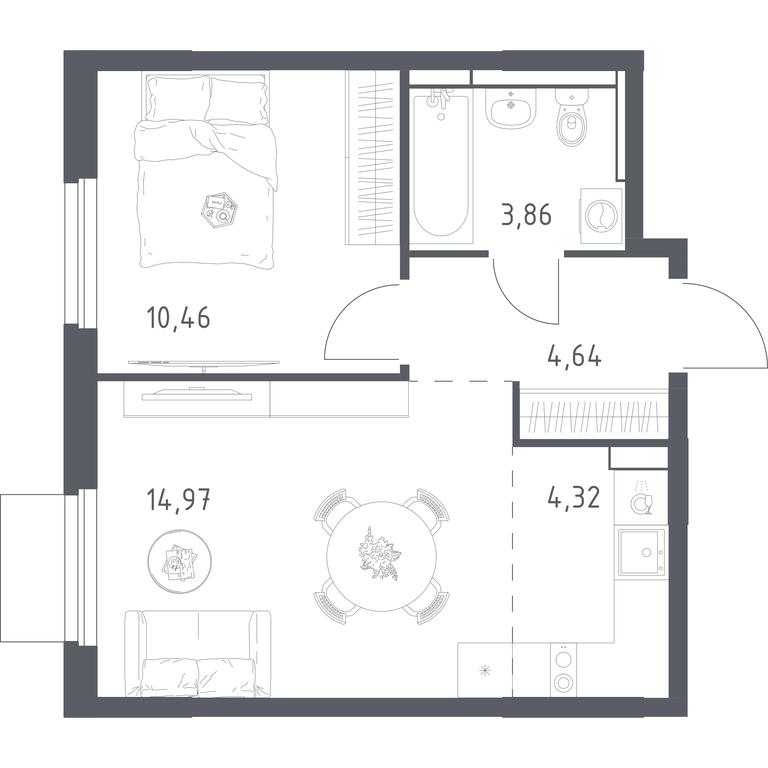 Apartment Sale, 38.25平方米 at Mytishchi Park, Silikatnaya ulitsa, 41к3, Mytischi, Moscow Region, Russia #2 Apartment Sale, 38.25平方米 at Mytishchi Park, Silikatnaya ulitsa, 41к3, Mytischi, Moscow Region, Russia #2