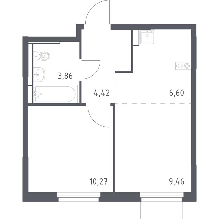 Apartment Sale, 34.61平方米 at Mytishchi Park, Silikatnaya ulitsa, 41к3, Mytischi, Moscow Region, Russia #1 Apartment Sale, 34.61平方米 at Mytishchi Park, Silikatnaya ulitsa, 41к3, Mytischi, Moscow Region, Russia #1