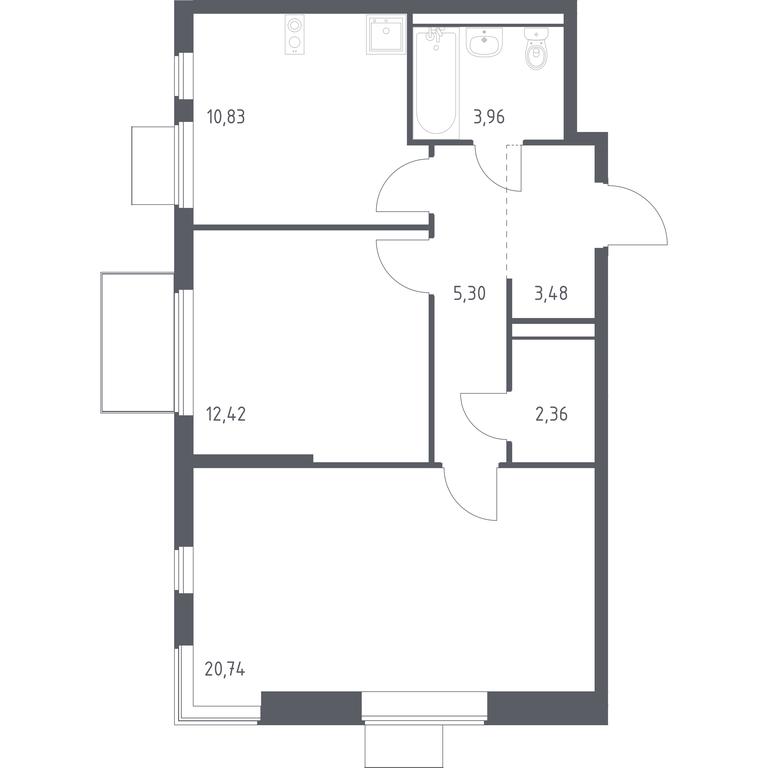 1-BD Apartment Sale, 59.09平方米 at Gorki Park, Shkolnaya ulitsa, 2, derevnya Korobovo, Leninskiy City District, Moscow Region, Russia #1 1-BD Apartment Sale, 59.09平方米 at Gorki Park, Shkolnaya ulitsa, 2, derevnya Korobovo, Leninskiy City District, Moscow Region, Russia #1