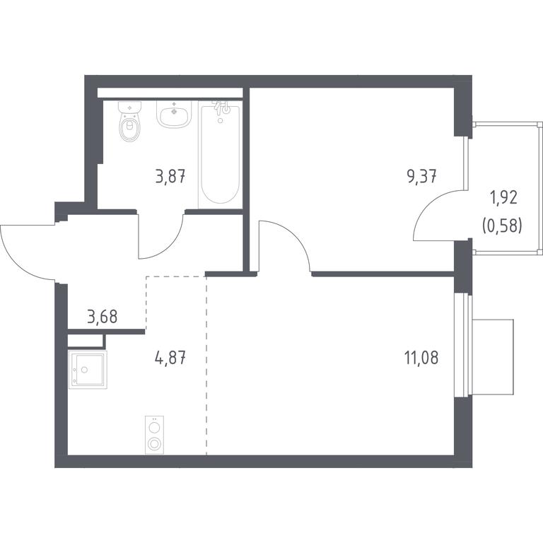 Apartment Sale, 33.45平方米 at Gorki Park, Shkolnaya ulitsa, 2, derevnya Korobovo, Leninskiy City District, Moscow Region, Russia #1 Apartment Sale, 33.45平方米 at Gorki Park, Shkolnaya ulitsa, 2, derevnya Korobovo, Leninskiy City District, Moscow Region, Russia #1