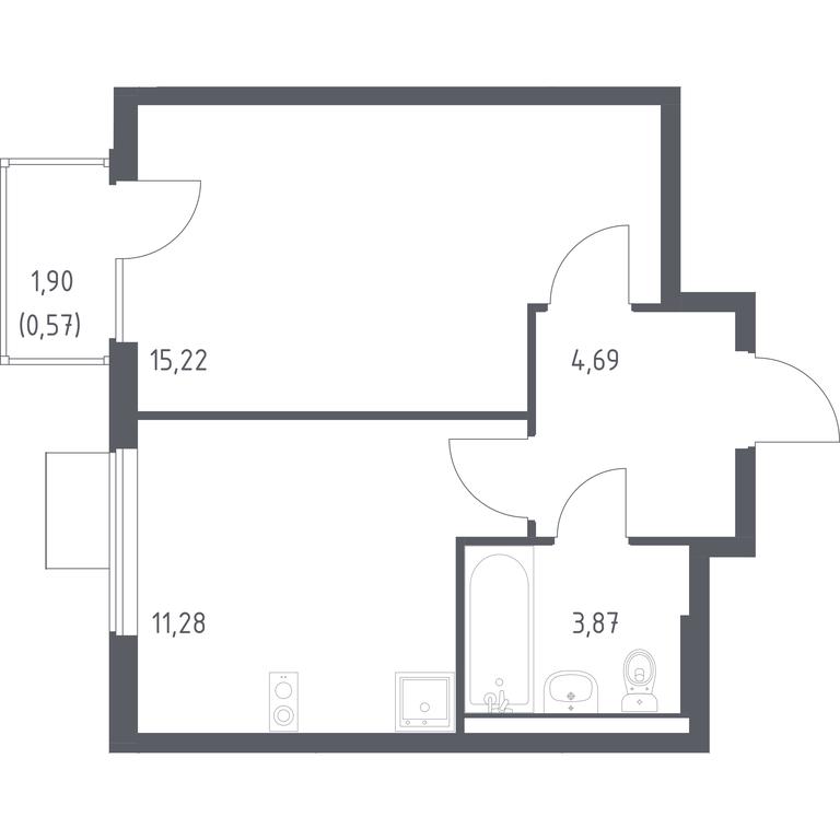 Apartment Sale, 35.63平方米 at Gorki Park, Shkolnaya ulitsa, 2, derevnya Korobovo, Leninskiy City District, Moscow Region, Russia #1 Apartment Sale, 35.63平方米 at Gorki Park, Shkolnaya ulitsa, 2, derevnya Korobovo, Leninskiy City District, Moscow Region, Russia #1