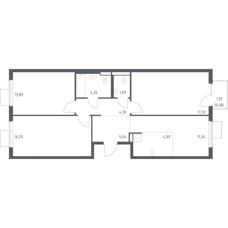 2-BD Apartment Sale, 80.65 sq. m. at Gorki Park, Shkolnaya ulitsa, 2, derevnya Korobovo, Leninskiy City District, Moscow Region, Russia #1 2-BD Apartment Sale, 80.65 sq. m. at Gorki Park, Shkolnaya ulitsa, 2, derevnya Korobovo, Leninskiy City District, Moscow Region, Russia #1