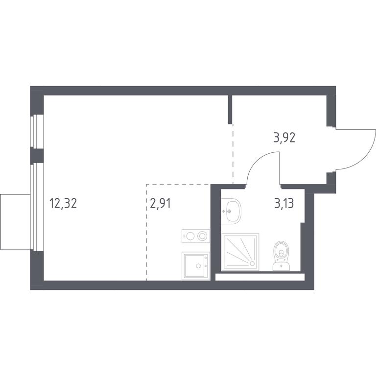 Apartment Sale, 22.28 sq. m. at Gorki Park, Shkolnaya ulitsa, 2, derevnya Korobovo, Leninskiy City District, Moscow Region, Russia #1