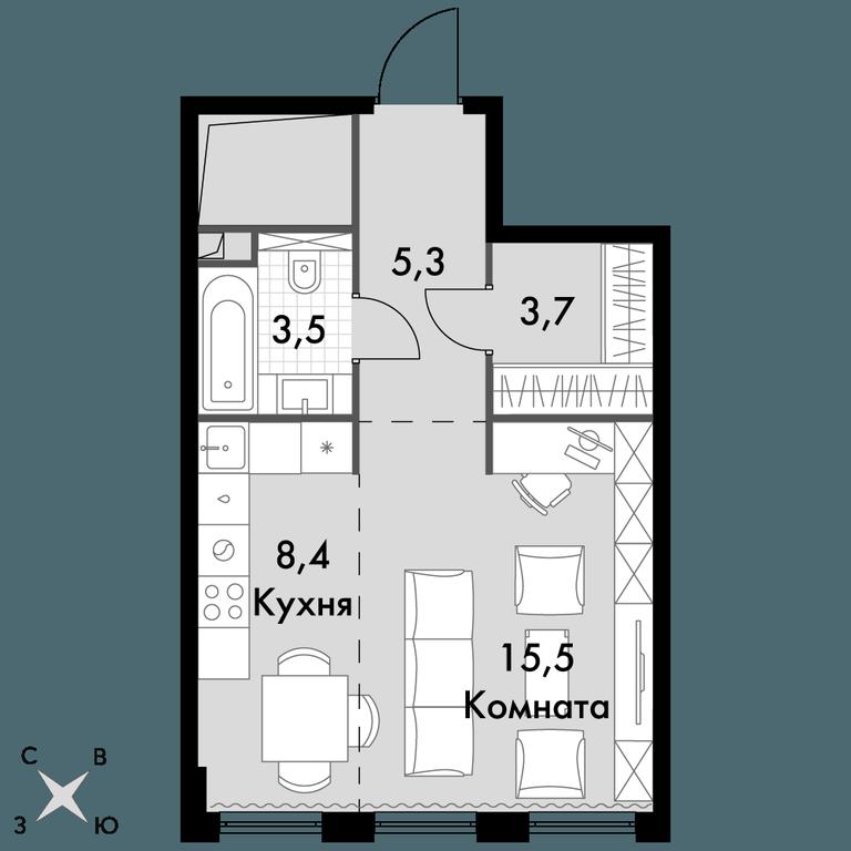 Apartment Sale, 36.4 sq. m. at Sydney City, Shenogina Street, 2, Moscow, Russia #1 Apartment Sale, 36.4 sq. m. at Sydney City, Shenogina Street, 2, Moscow, Russia #1