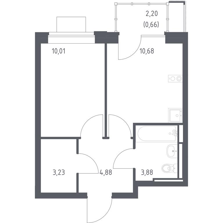 Apartment Sale, 33.34 sq. m. at Pribrezhnyi Park, Pribrezhniy Park Residential Complex, Village of Yam, Domodedovo City District, Moscow Region, Russia #1 Apartment Sale, 33.34 sq. m. at Pribrezhnyi Park, Pribrezhniy Park Residential Complex, Village of Yam, Domodedovo City District, Moscow Region, Russia #1