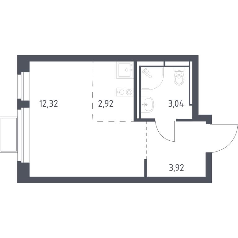 Apartment Sale, 22.2平方米 at Novoe Vidnoe, Kalinovka Village, Leninskiy City District, Moscow Region, Russia #1