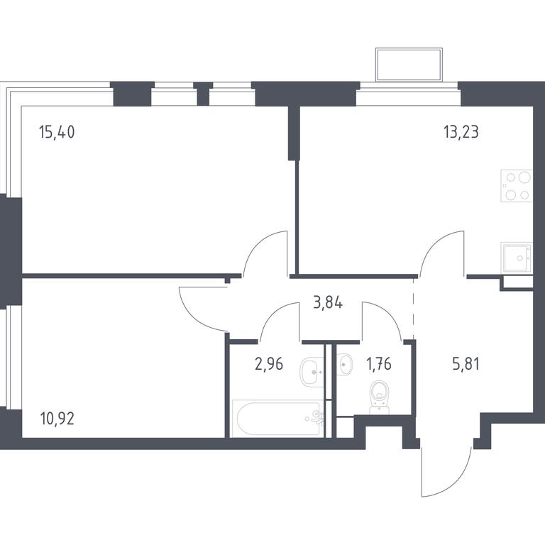 1-BD Apartment Sale, 53.92平方米 at Novoe Vidnoe, Kalinovka Village, Leninskiy City District, Moscow Region, Russia #1 1-BD Apartment Sale, 53.92平方米 at Novoe Vidnoe, Kalinovka Village, Leninskiy City District, Moscow Region, Russia #1