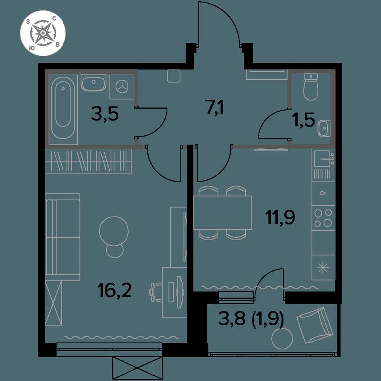 1-BD Apartment Sale, 42.1 sq. m. at Pervyi Leningradskiy, Pervy Leningradskiy Residential Complex, Moscow, Russia #1 1-BD Apartment Sale, 42.1 sq. m. at Pervyi Leningradskiy, Pervy Leningradskiy Residential Complex, Moscow, Russia #1