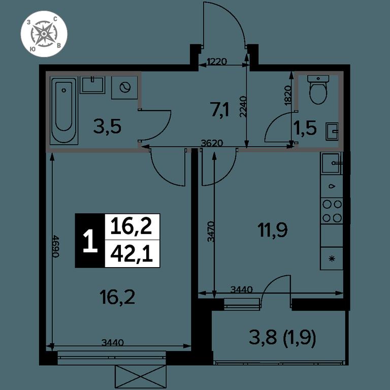 1-BD Apartment Sale, 42.1 sq. m. at Pervyi Leningradskiy, Pervy Leningradskiy Residential Complex, Moscow, Russia #2 1-BD Apartment Sale, 42.1 sq. m. at Pervyi Leningradskiy, Pervy Leningradskiy Residential Complex, Moscow, Russia #2