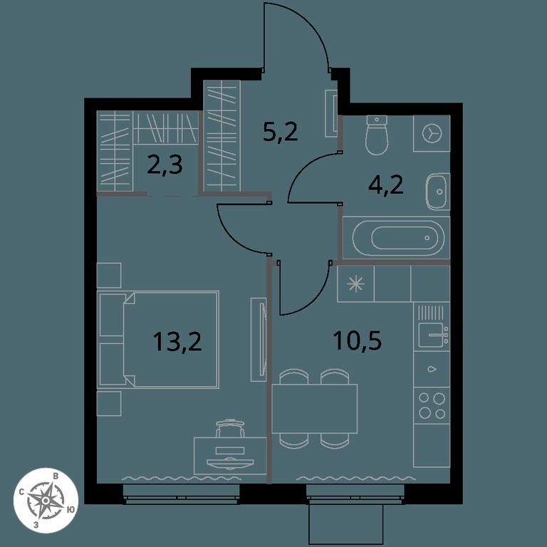 1-BD Apartment Sale, 35.4平方米 at 1 Izmajlovskij, Montazhnaya Street, 8с13, Moscow, Russia #1 1-BD Apartment Sale, 35.4平方米 at 1 Izmajlovskij, Montazhnaya Street, 8с13, Moscow, Russia #1