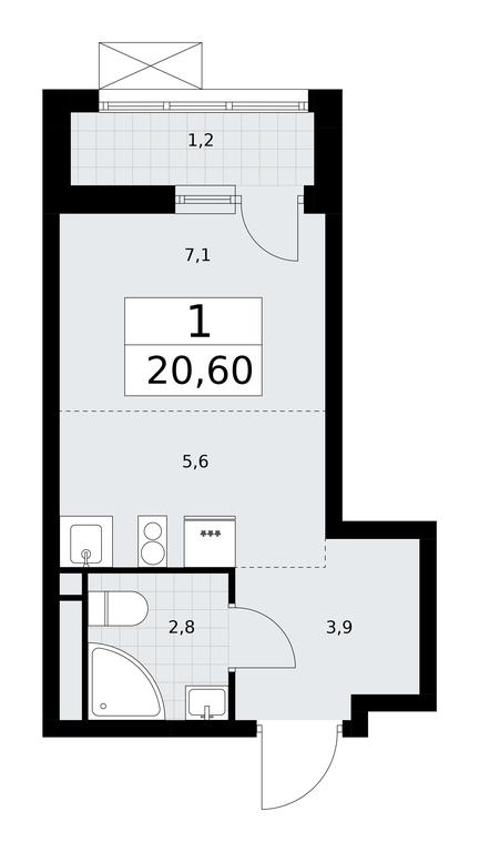 Apartment Sale, 20.6平方米 at Rodniye Kvartaly, Kvartal № 33, Marushkinskoye Settlement, Moscow, Russia #1 Apartment Sale, 20.6平方米 at Rodniye Kvartaly, Kvartal № 33, Marushkinskoye Settlement, Moscow, Russia #1