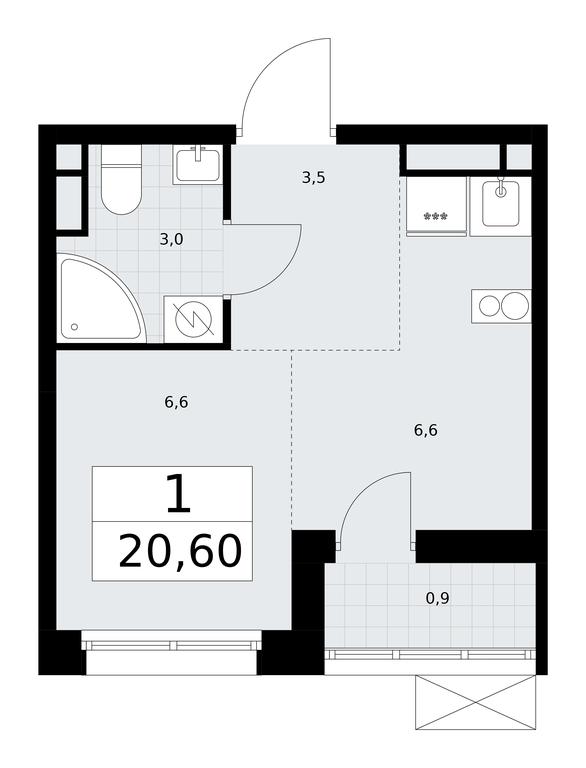 Apartment Sale, 20.6平方米 at Rodniye Kvartaly, Kvartal № 33, Marushkinskoye Settlement, Moscow, Russia #1 Apartment Sale, 20.6平方米 at Rodniye Kvartaly, Kvartal № 33, Marushkinskoye Settlement, Moscow, Russia #1
