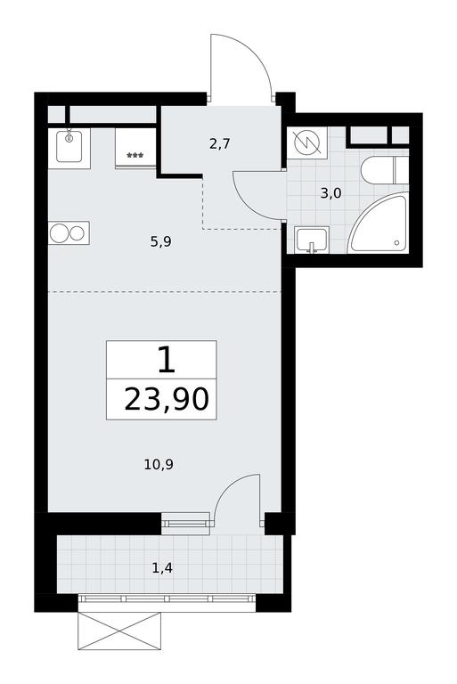 Apartment Sale, 23.9平方米 at Rodniye Kvartaly, Kvartal № 33, Marushkinskoye Settlement, Moscow, Russia #1 Apartment Sale, 23.9平方米 at Rodniye Kvartaly, Kvartal № 33, Marushkinskoye Settlement, Moscow, Russia #1