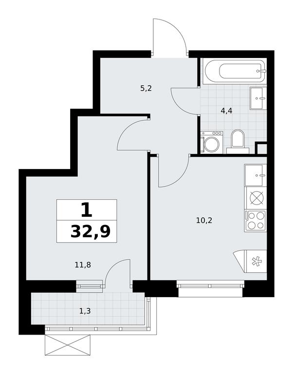 Apartment Sale, 32.9平方米 at Rodniye Kvartaly, Kvartal № 33, Marushkinskoye Settlement, Moscow, Russia #2 Apartment Sale, 32.9平方米 at Rodniye Kvartaly, Kvartal № 33, Marushkinskoye Settlement, Moscow, Russia #2